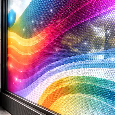 Film microperforé pour vitrine avec motif personnalisé secondary image