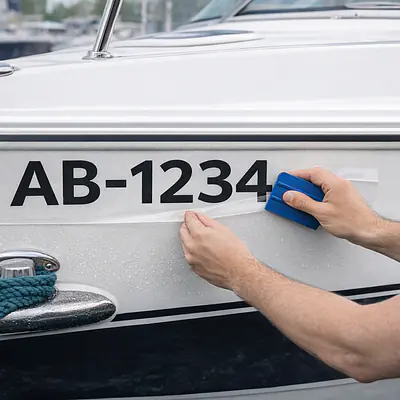 Identificação de barcos em letras adesivas primary image