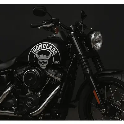 Motorcycle Sticker with Custom Print primary image